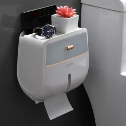 Bathroom Tissue Storage Box - Large Capacity Wall-Mounted Waterproof Toilet Roll Holder