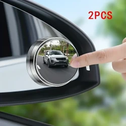 Car Rearview Mirror High-Definition Round Mirrors - 360-Degree Adjustable