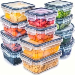 12pcs BPA-Free Leak-Proof Food Storage Set – Airtight Containers with Snap Lock, Microwave Safe, Ideal for Supermarket Use, Perfect for Eid Al-Adha Mubarak