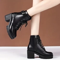 Women's Fashion Chunky Heel Ankle Boots