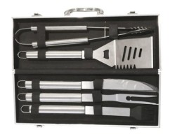 5-Piece Stainless Steel BBQ Tool Set with Carrying Case