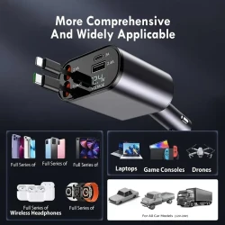 120W Type C Car Charger - Dual Port Fast Charging Adapter for iPhone, Samsung, and Google Pixel