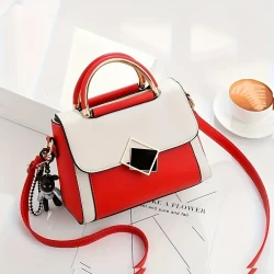 Trendy Colorblock Square Shoulder Bag