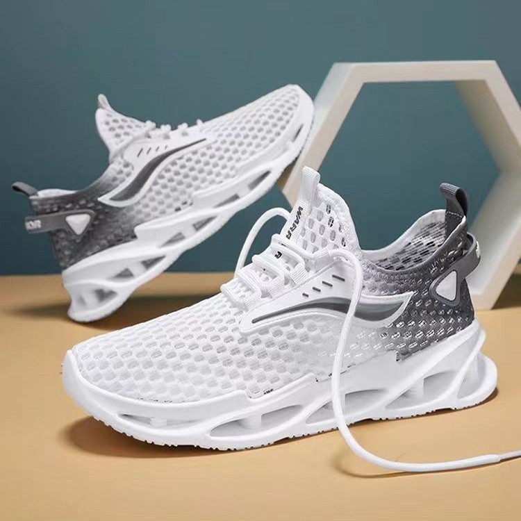 Men's Lace-up Sneakers Hollow-sole Low Top Running Shoes