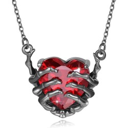 Retro Fashion Dark Red Pendant Necklace