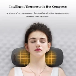 Headrest Pillow with Integrated Massage and Hot Massage