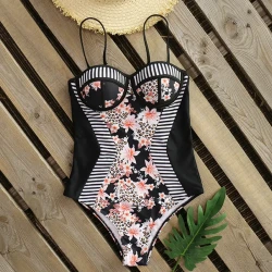 High waist one-piece swimsuit