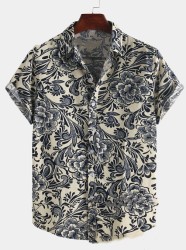 European And American Men's Retro Printed Shirt