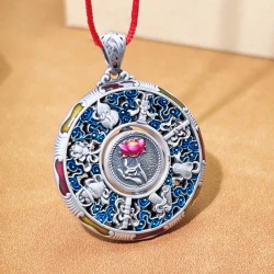 Retro Six-Character Mantra Pendant