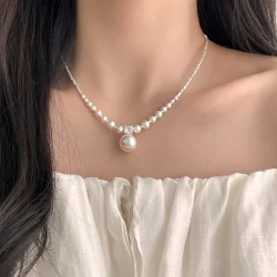 Pearl Necklace and Earring Set