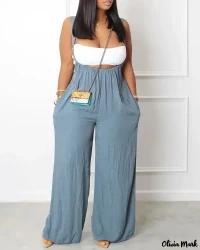 Pocket Wide Leg Strappy Jumpsuit