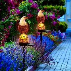 Solar-Powered Eagle LED Garden Lights - Outdoor Landscape Decor for Lawn & Festival Decoration