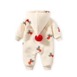 Festive Reindeer Hooded Onesie for Babies