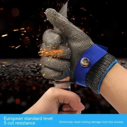 Cut Resistant Glove-Stainless Steel Wire Metal Mesh Butcher Safety Work Glove for Meat Cutting, Fishing,Cooking