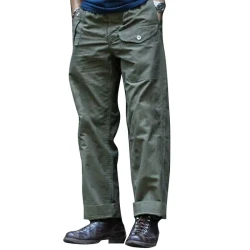 Men's Vintage Solid Multi Pocket Cargo Straight Leg Pants