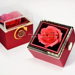 Enchanting Rotating Rose Soap Flower Gift Box: A Unique Valentine's Day Jewelry Presentation for Her