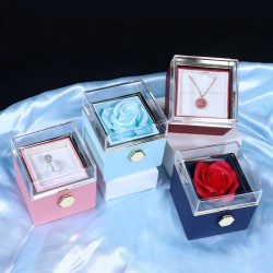 Enchanting Rotating Rose Soap Flower Gift Box: A Unique Valentine's Day Jewelry Presentation for Her