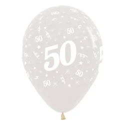 Balloons Age 50 Jewel Crystal Clear  - Pack of 25