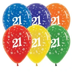 Balloons Age 21 Jewel Crystal Assortment  - Pack of 25