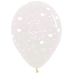 30cm Engagement Jewel Crystal Clear Latex Balloons - Pack of 25