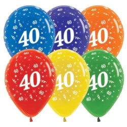 Balloons Age 40 Jewel Crystal Assortment  - Pack of 25