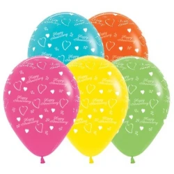 30cm Anniversary Tropical Assortment Latex Balloons - Pack of 25