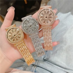 Luxury Luminescence Diamond Rotation Watch for Women