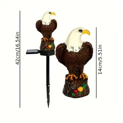 Solar-Powered Resin Eagle Garden Light - Outdoor Decorative LED Stake Lamp