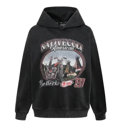 Motorbike Printed Hoodie Men's