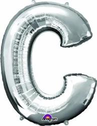 Letter C Silver 81cm Helium Saver