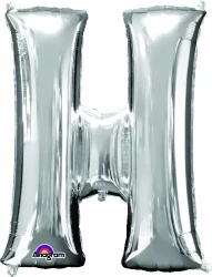 Letter H Silver 81cm Helium Saver