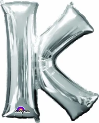 Letter K Silver 83cm Helium Saver