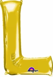 Letter L Gold 81cm Helium Saver