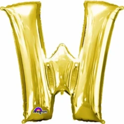 Letter W Gold 83cm Helium Saver