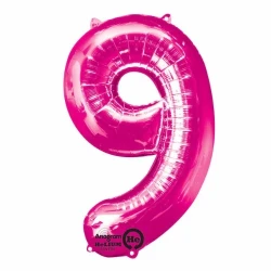 Shape Number Nine Pink Helium Saver