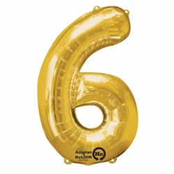 Shape Number Six Gold Helium Saver