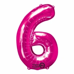 Shape Number Six Pink Helium Saver