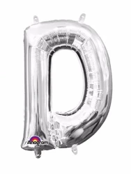 Letter D Silver Megaloon 40cm Foil Balloon