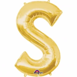 Letter S Gold Megaloon 40cm Foil Balloon