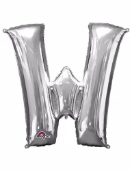 Letter W Silver Megaloon 40cm Foil Balloon