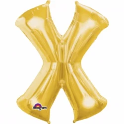 Letter X Gold Megaloon 40cm Foil Balloon