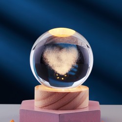 3D Crystal Solar System Globe Night Light