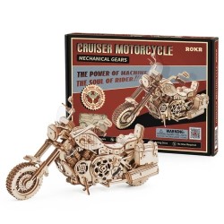 Wooden Motorcycle Model Kit - 420-Piece DIY Block Set