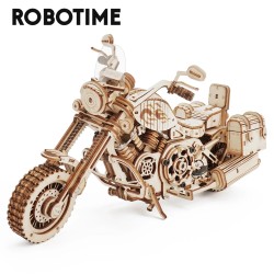 Wooden Motorcycle Model Kit - 420-Piece DIY Block Set