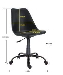 Adjustable Ergonomic Office Chair with Black Seat - Sleek Design for Home and Workspaces