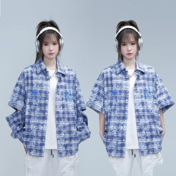 Detachable Cuff Tie-dye Shirt Coat