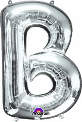 Letter B Silver 86cm Helium Saver