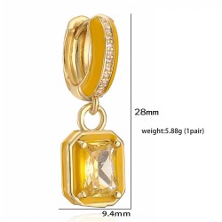 Inlaid Color Diamond Cube Sugar Earrings