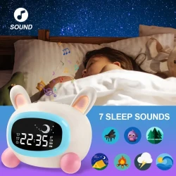 Cute Rabbit Sleep Training Alarm Clock With Music