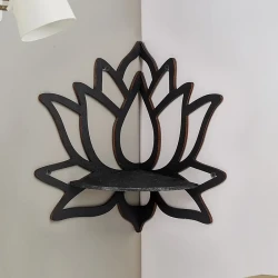 Floating Wooden Lotus Shape Display Shelf